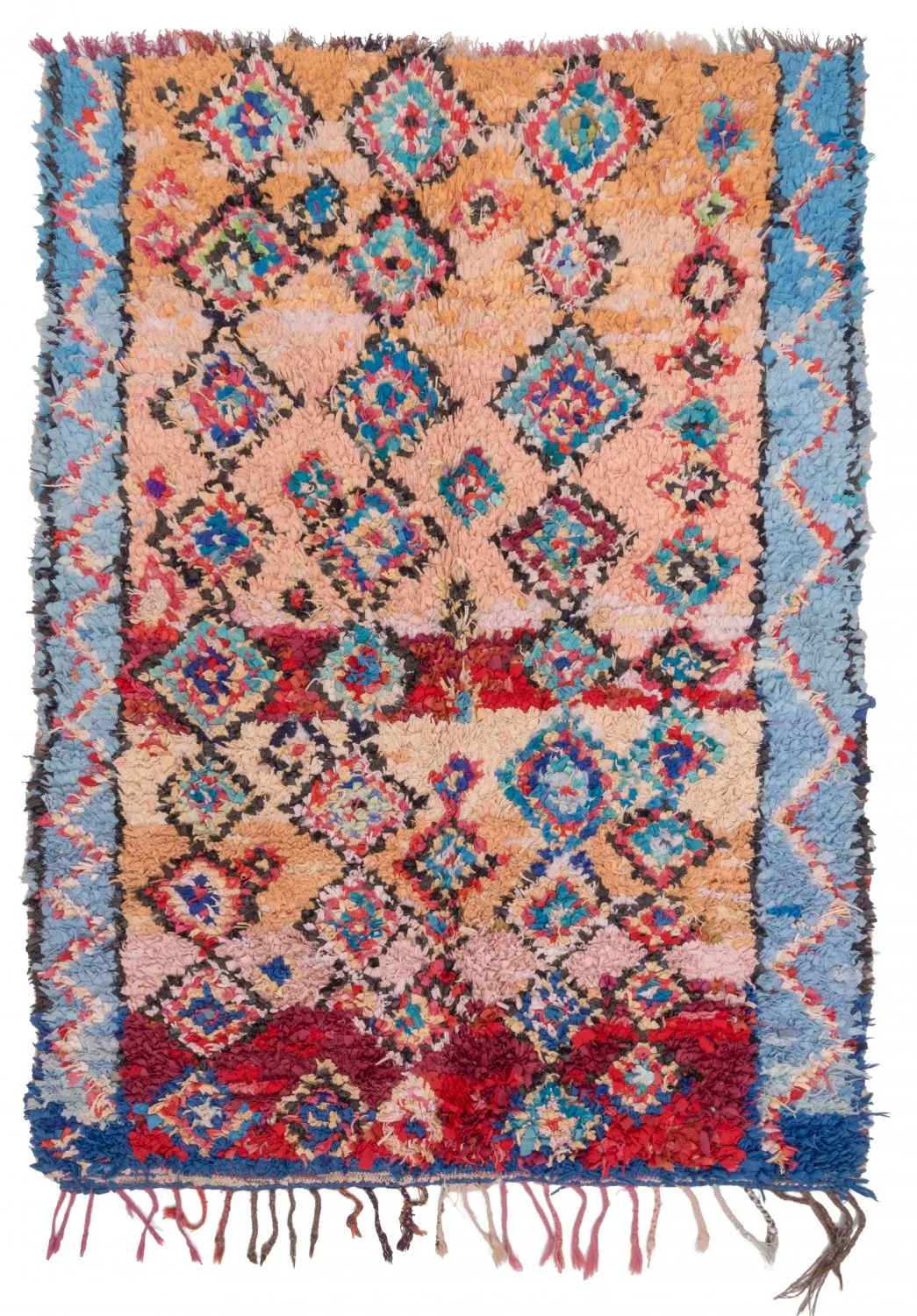 Marokkansk Boucherouite-teppe 260 x 115 cm