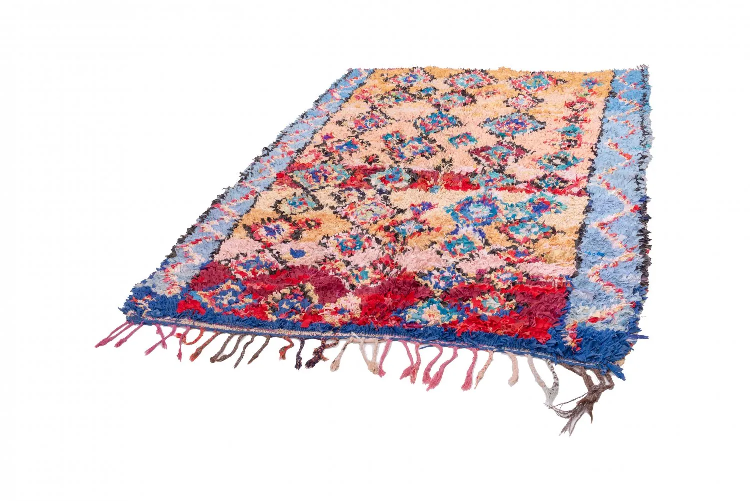 Marokkansk Boucherouite-teppe 260 x 115 cm