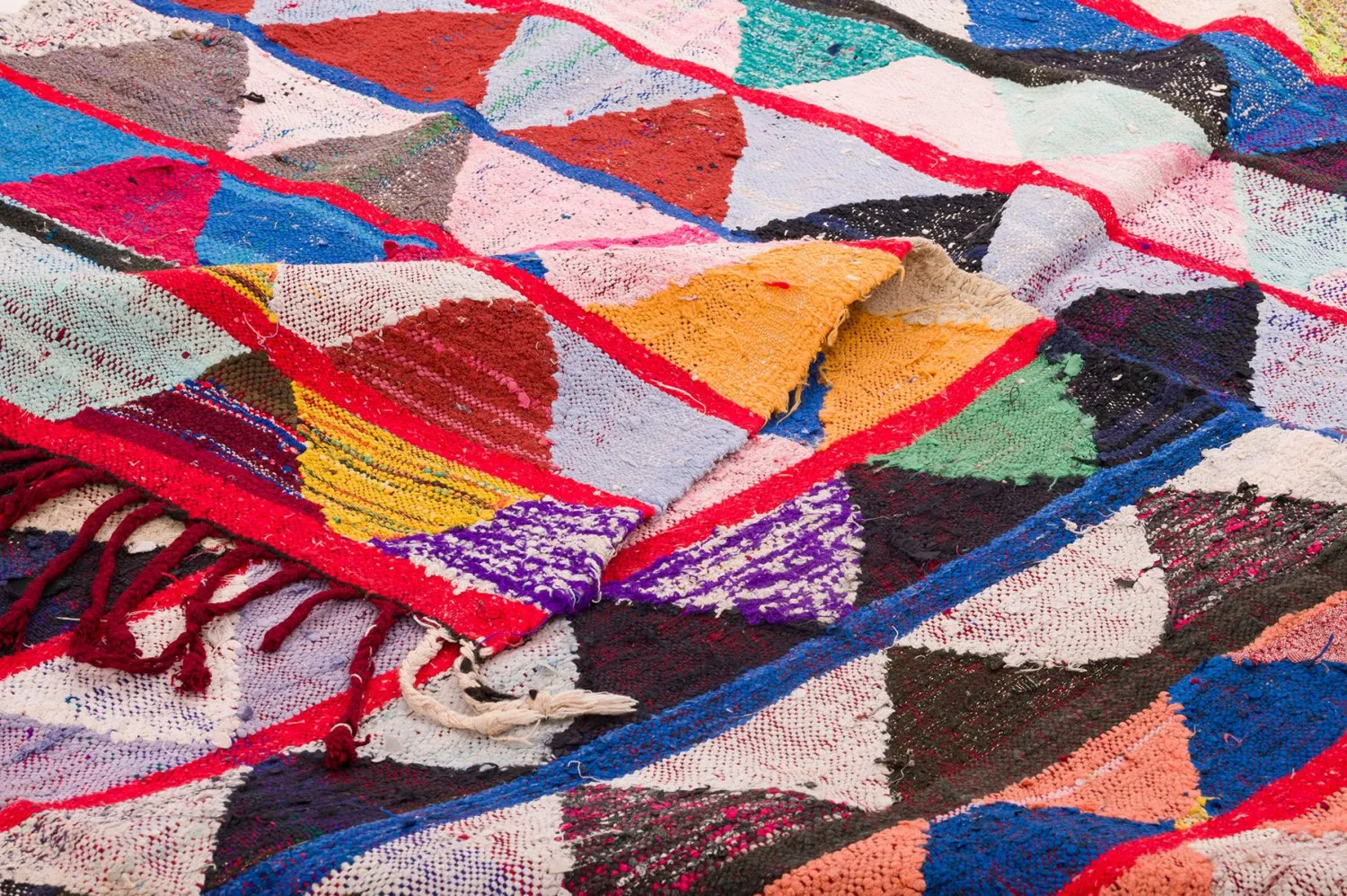 Marokkansk Boucherouite-teppe 145 x 240 cm