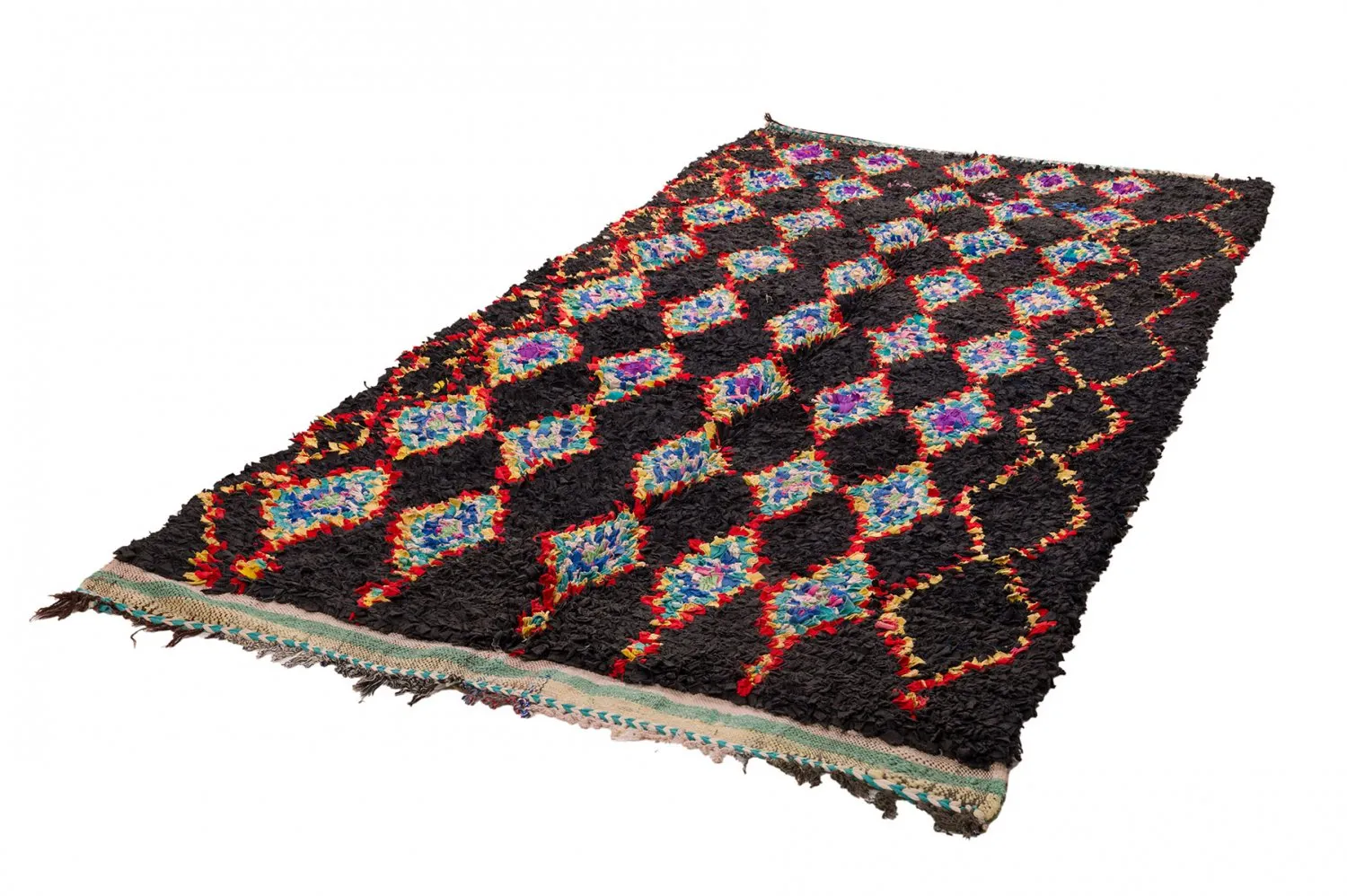 Marokkansk Boucherouite-teppe 130 x 270 cm