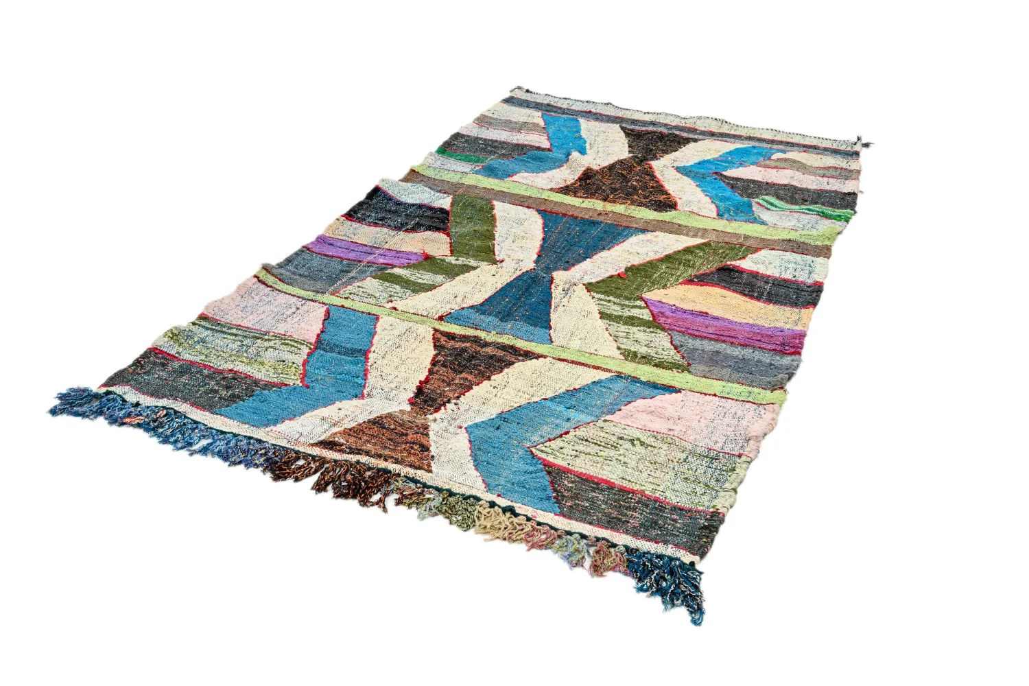 Marokkansk Boucherouite-teppe 140 x 250 cm