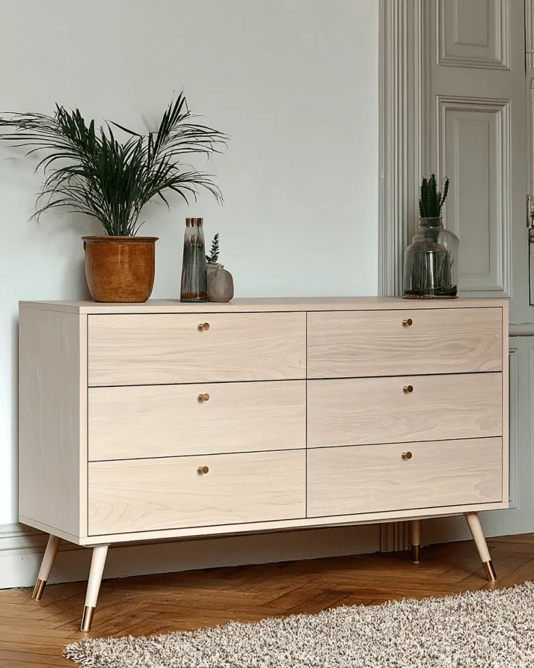 Kommode - Prime - 6 lådor (hvit eik)