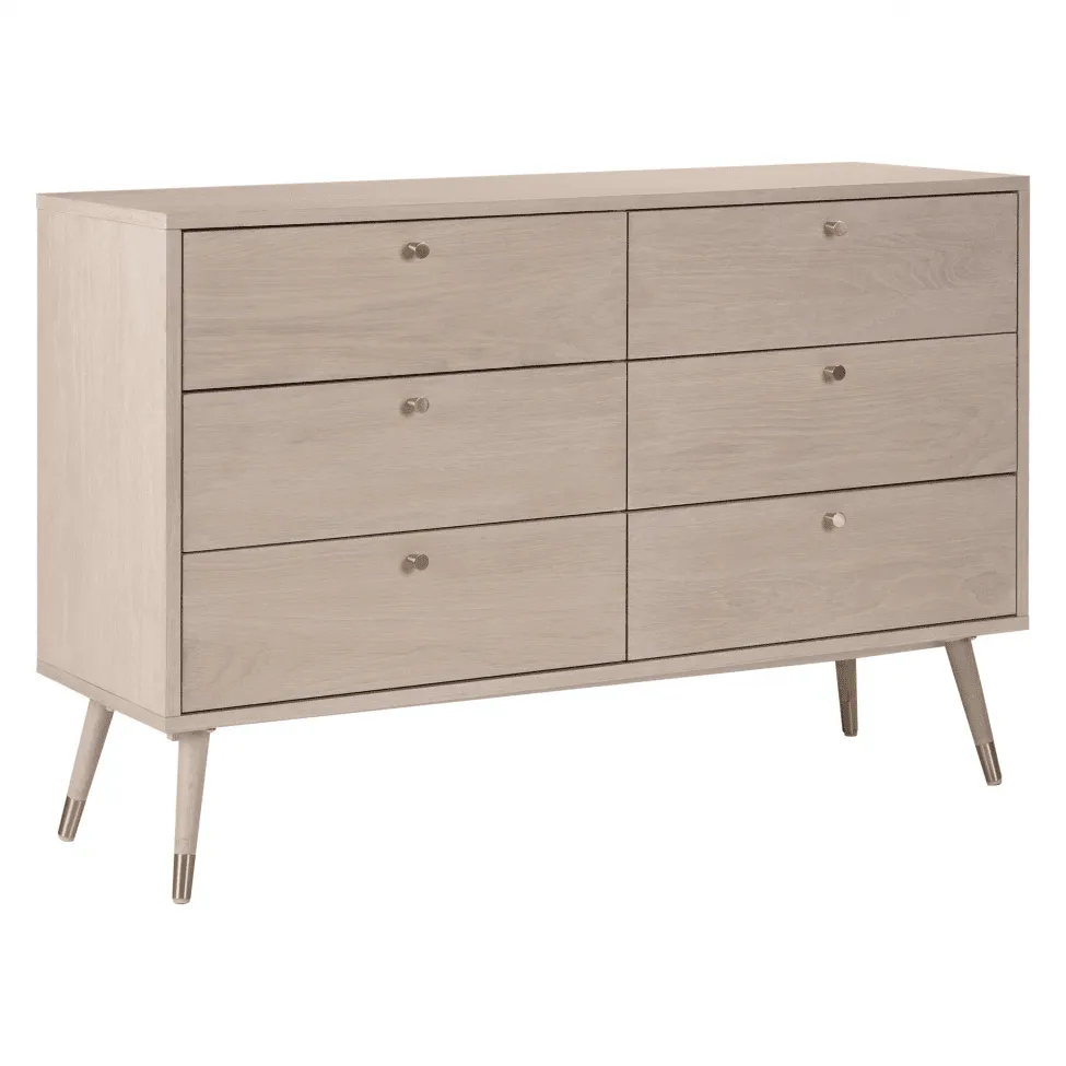 Kommode - Prime - 6 lådor (hvit eik)