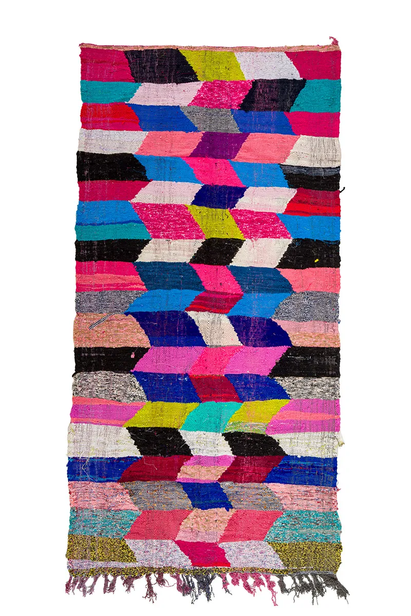 Marokkansk Boucherouite-teppe 150 x 305 cm