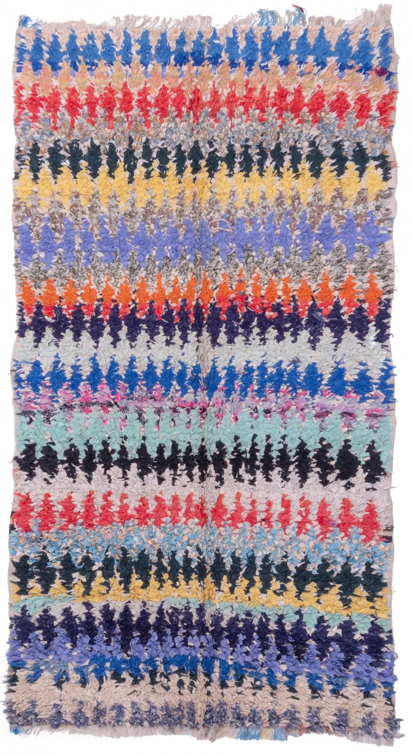Marokkansk Boucherouite-teppe 230 x 125 cm