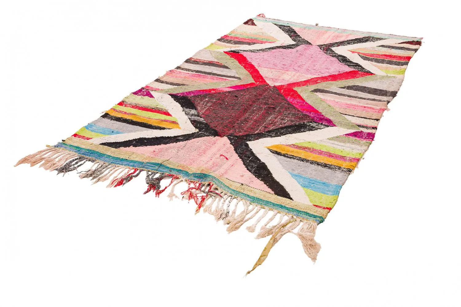 Marokkansk Boucherouite-teppe 135 x 245 cm