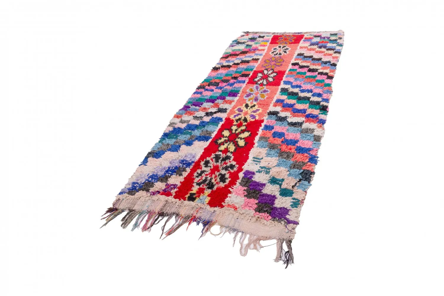 Marokkansk Boucherouite-teppe 270 x 110 cm