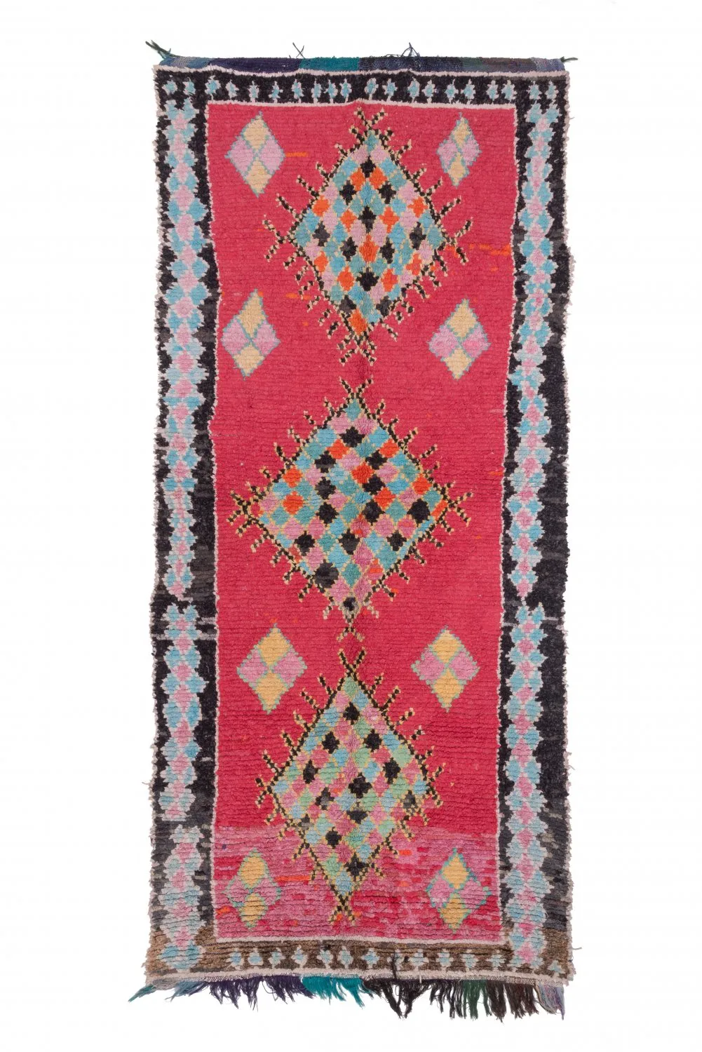 Marokkansk Boucherouite-teppe 325 x 145 cm