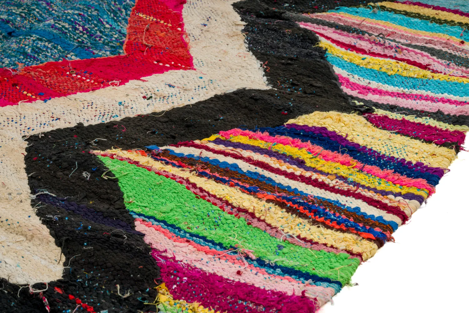 Marokkansk Boucherouite-teppe 125 x 265 cm