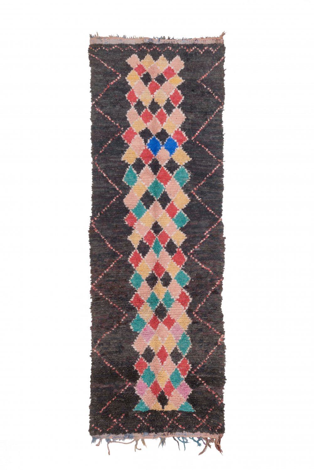 Marokkansk Boucherouite-teppe 260 x 85 cm