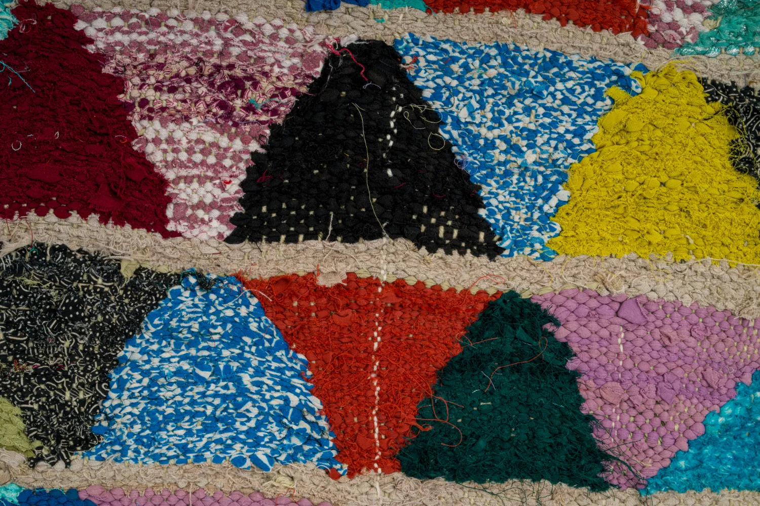 Marokkansk Boucherouite-teppe 125 x 255 cm