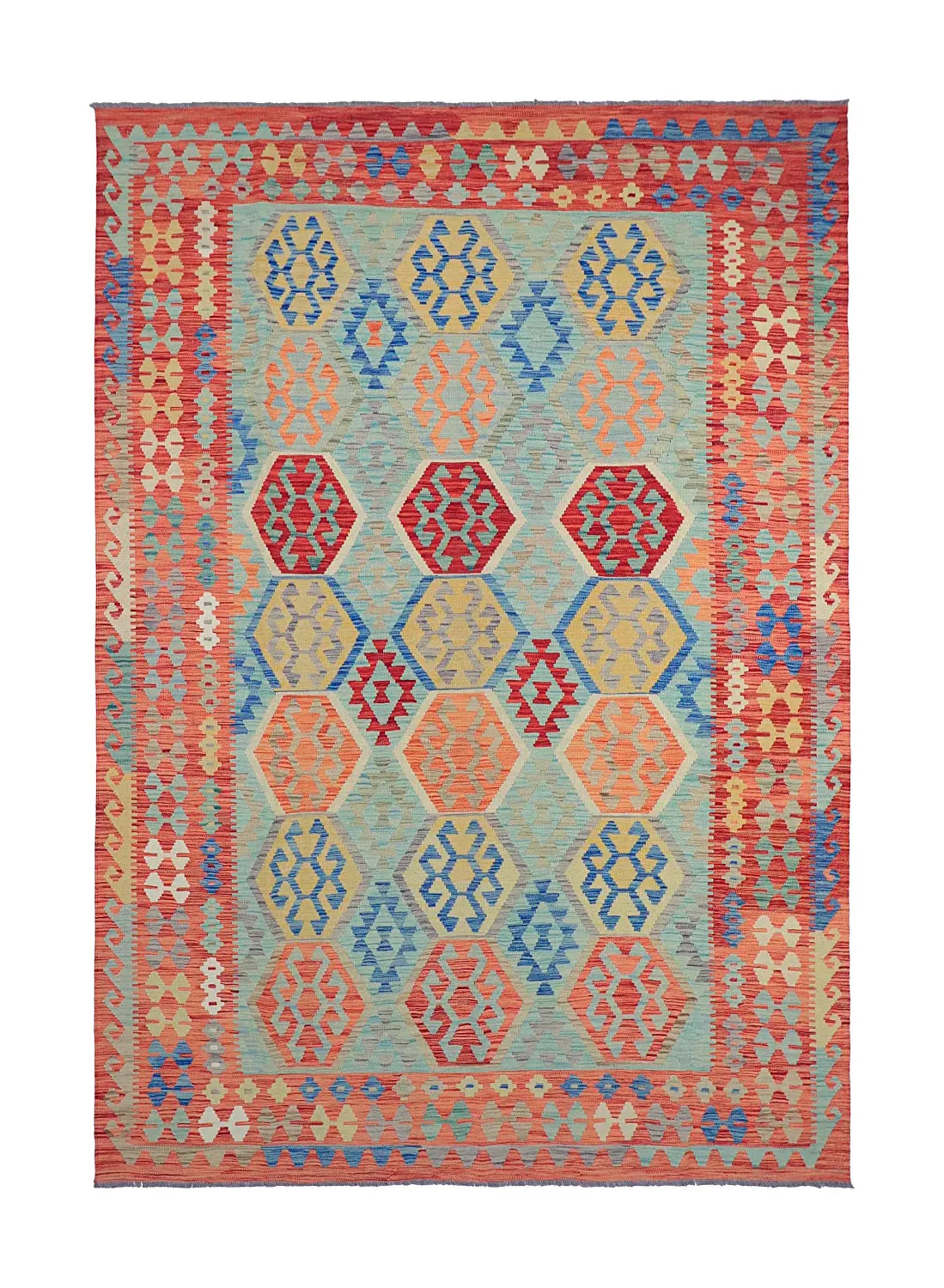 Orientalsk Teppe - Vegi Kelim Hand Woven - 196 x 292 cm