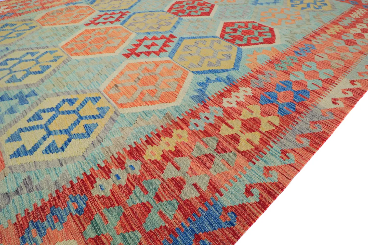 Orientalsk Teppe - Vegi Kelim Hand Woven - 196 x 292 cm
