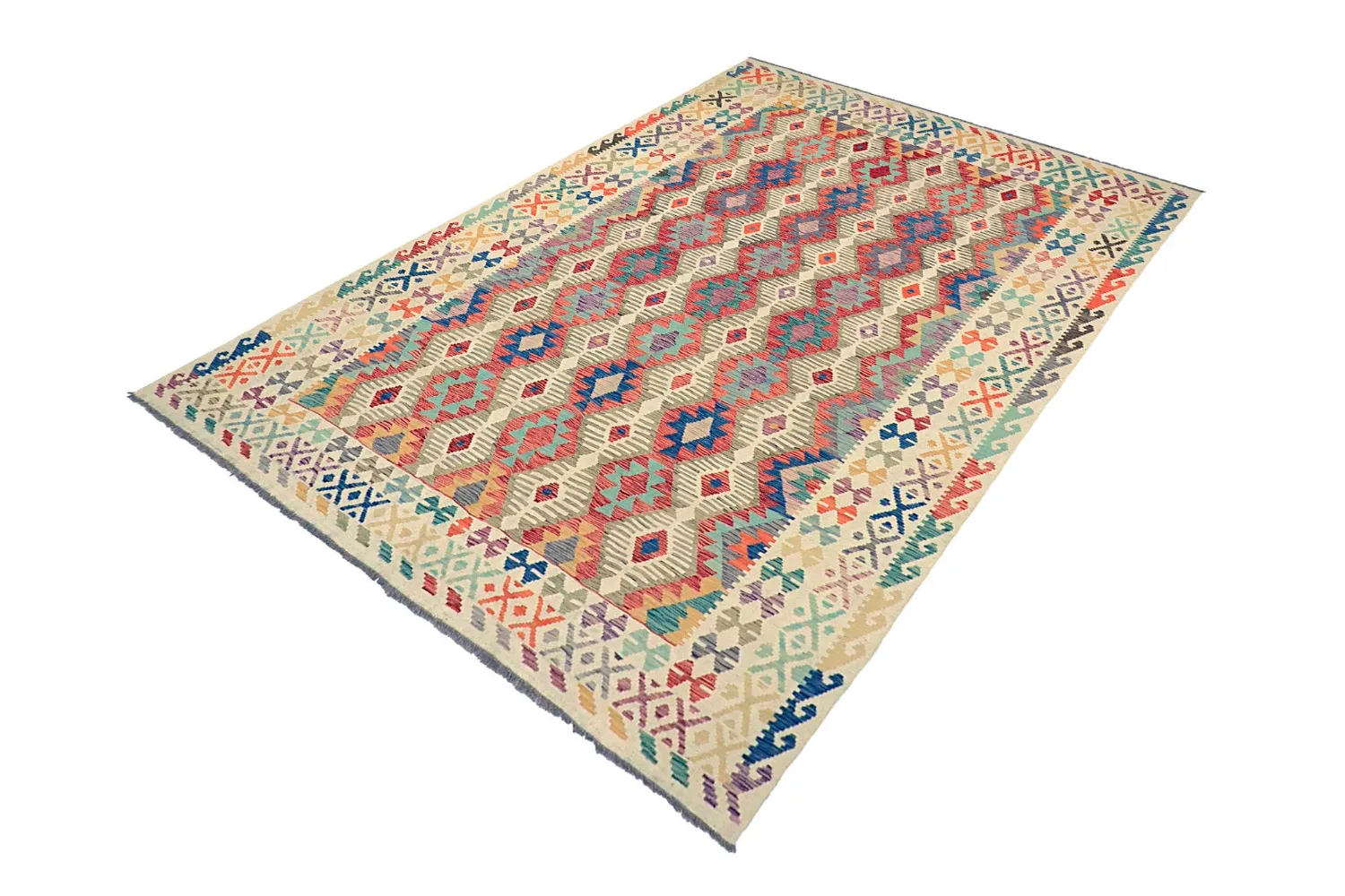 Orientalsk Teppe - Vegi Kelim Hand Woven - 202 x 293 cm