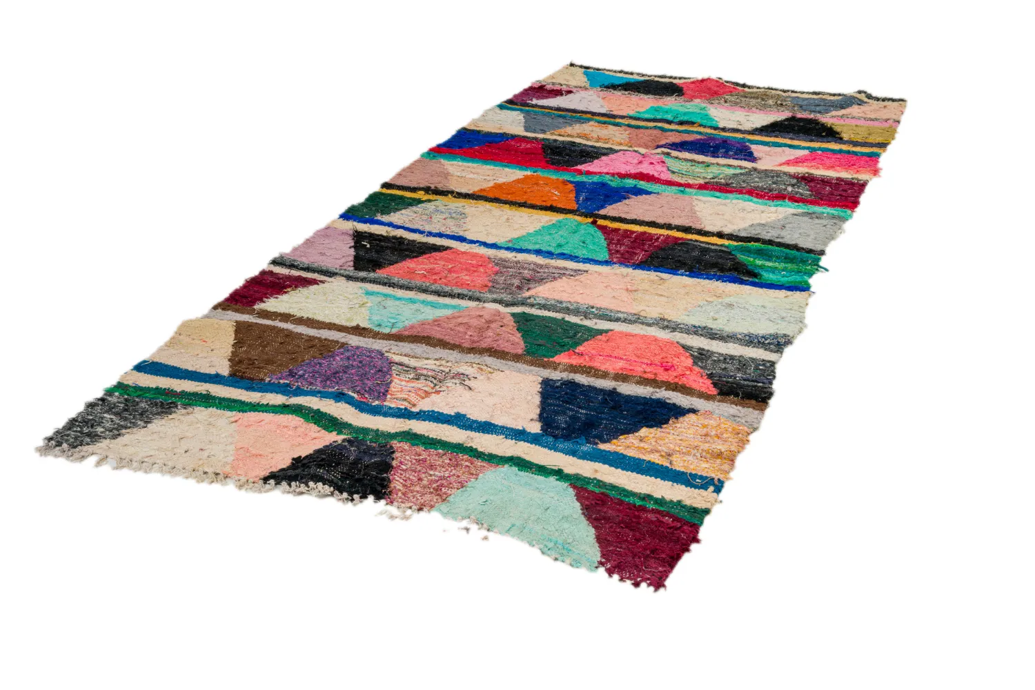 Marokkansk Boucherouite-teppe 135 x 270 cm