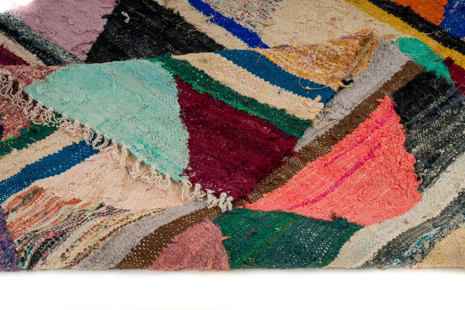 Marokkansk Boucherouite-teppe 135 x 270 cm