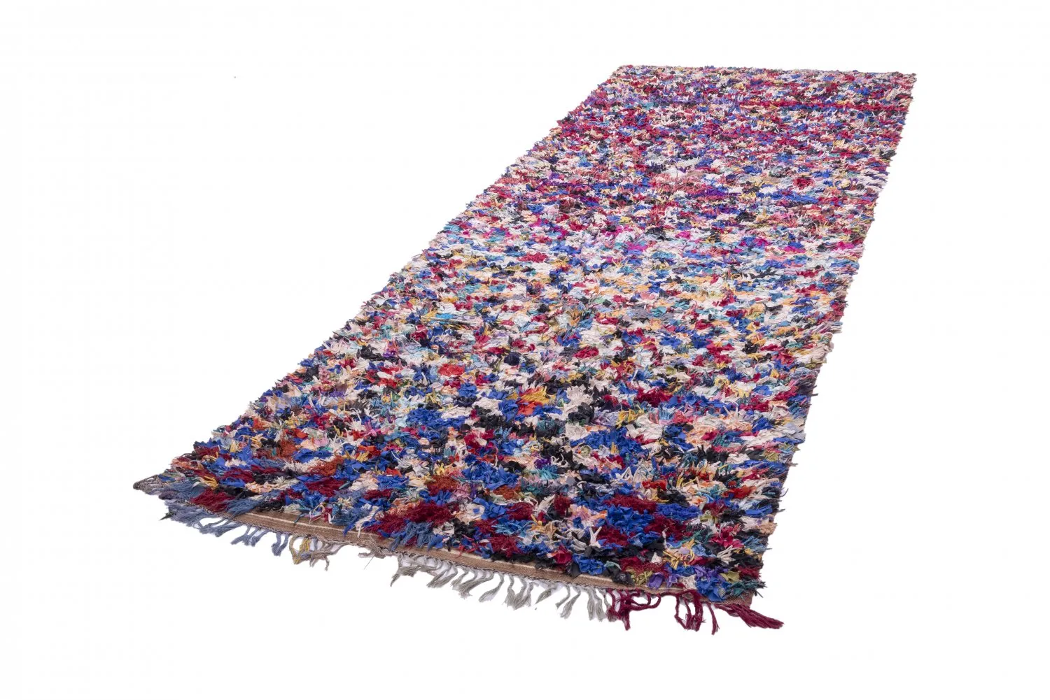 Marokkansk Boucherouite-teppe 370 x 145 cm