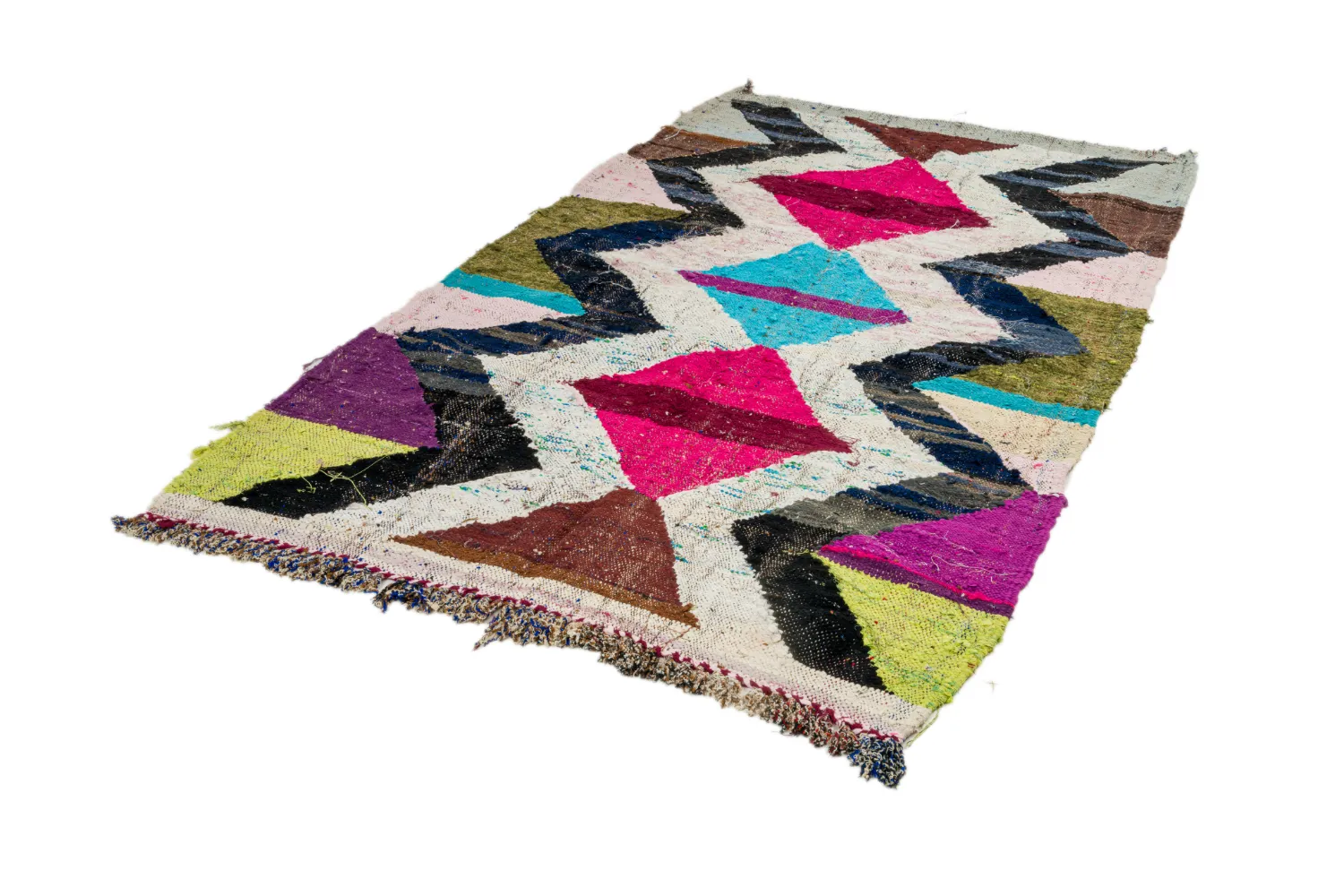Marokkansk Boucherouite-teppe 135 x 230 cm