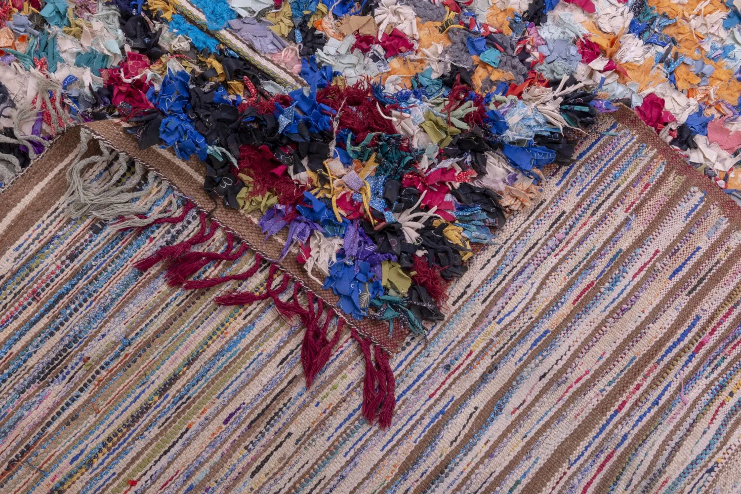 Marokkansk Boucherouite-teppe 370 x 145 cm