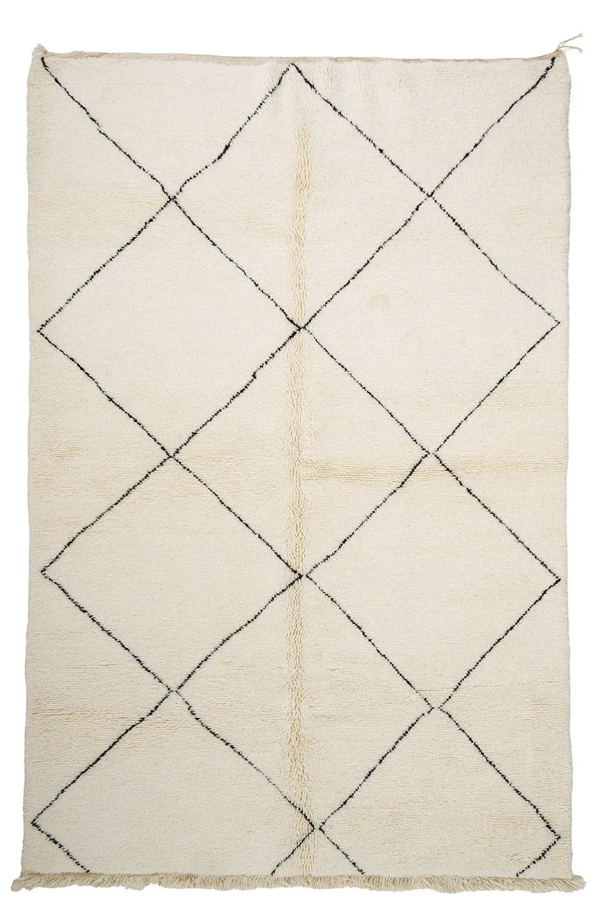 Kelim-teppe Marokkansk Beni Ourain 195 x 295 cm