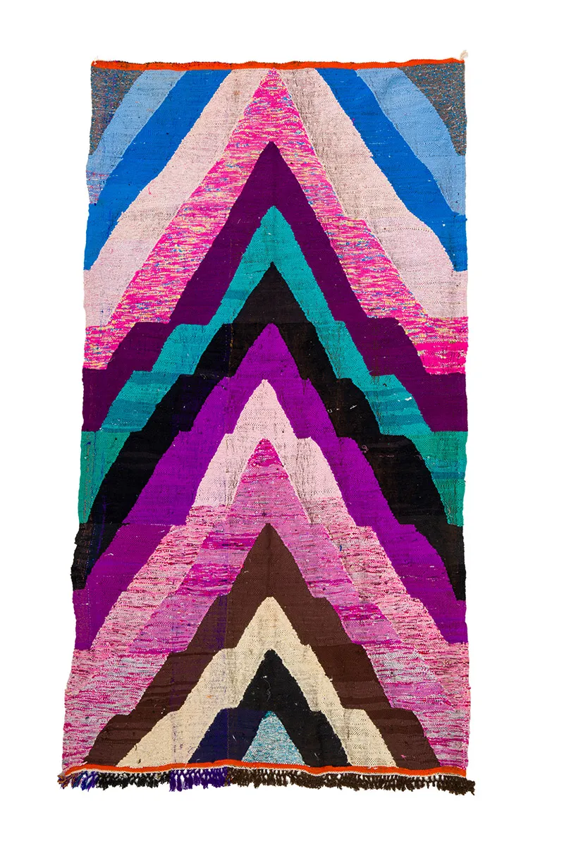 Marokkansk Boucherouite-teppe 140 x 250 cm