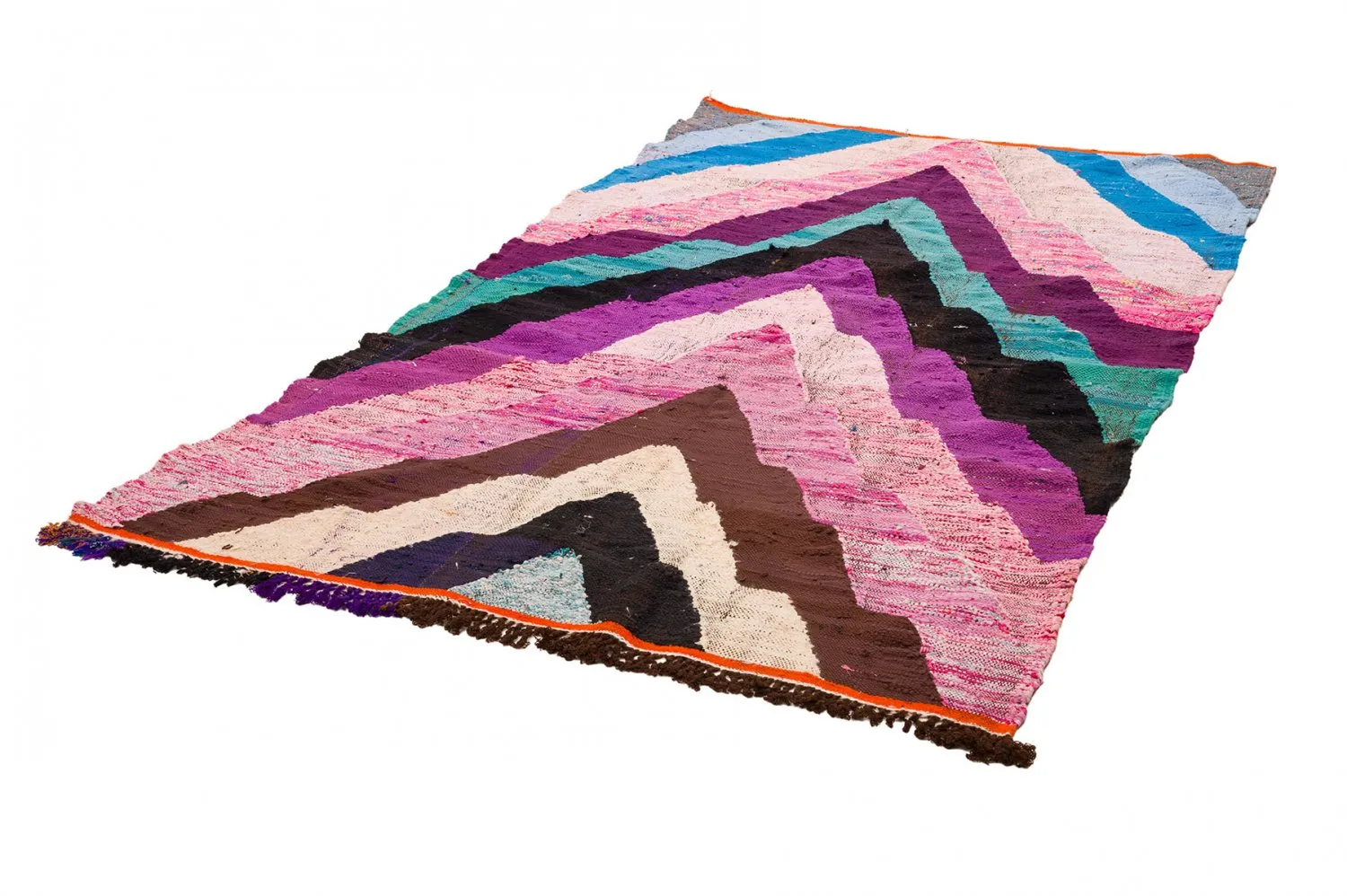 Marokkansk Boucherouite-teppe 140 x 250 cm