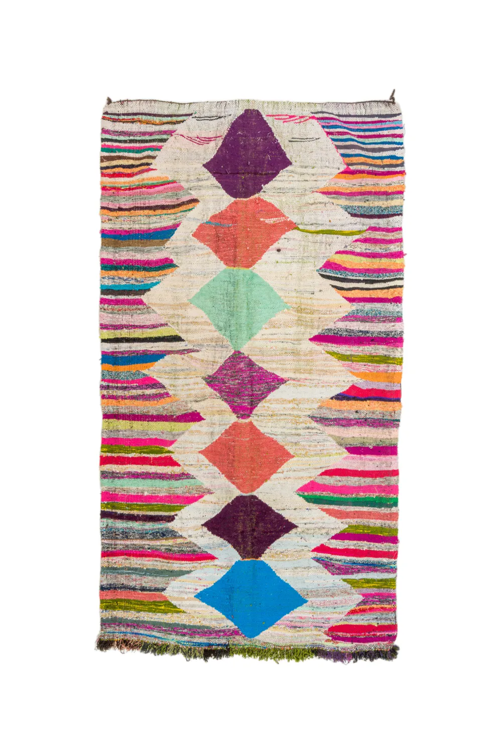 Marokkansk Boucherouite-teppe 140 x 255 cm
