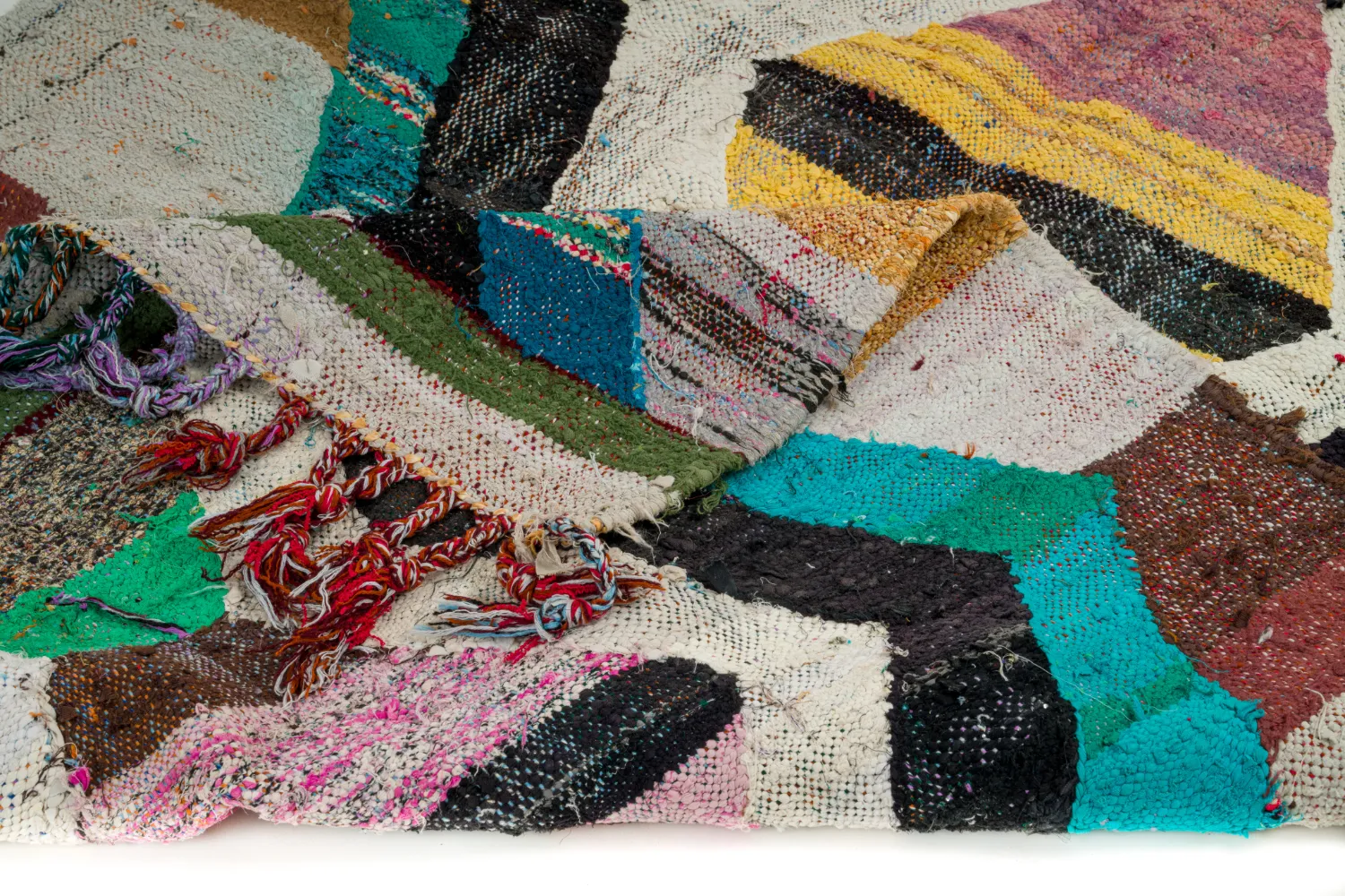 Marokkansk Boucherouite-teppe 135 x 245 cm