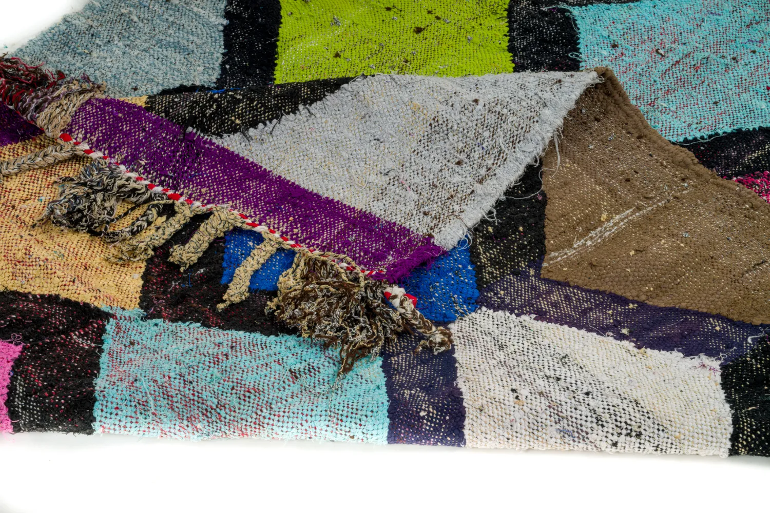 Marokkansk Boucherouite-teppe 135 x 230 cm