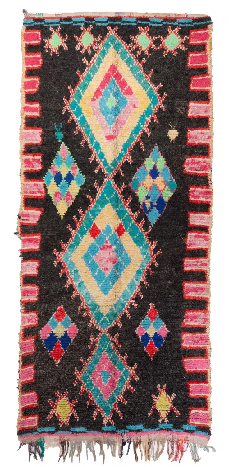 Marokkansk Boucherouite-teppe 330 x 150 cm