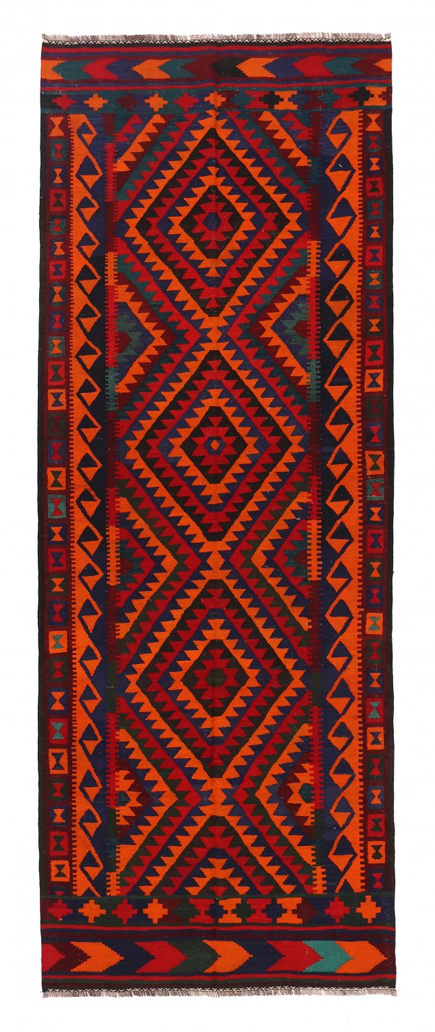 Kelim-teppe Afghansk 328 x 138 cm