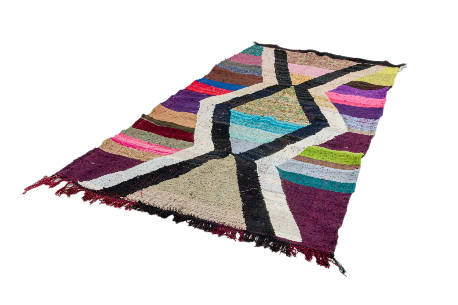 Marokkansk Boucherouite-teppe 135 x 255 cm