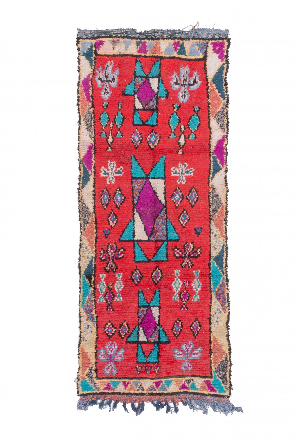Marokkansk Boucherouite-teppe 245 x 95 cm
