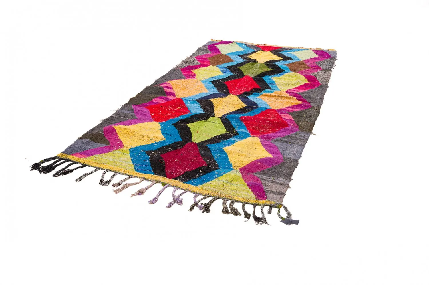 Marokkansk Boucherouite-teppe 140 x 275 cm