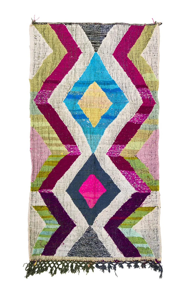 Marokkansk Boucherouite-teppe 130 x 240 cm