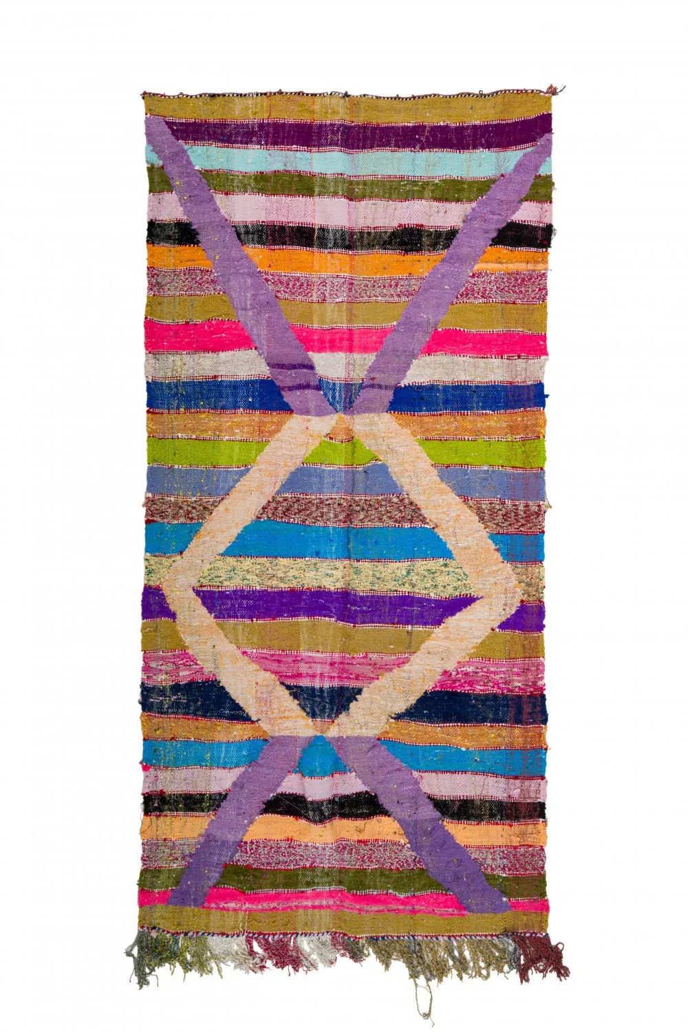Marokkansk Boucherouite-teppe 125 x 265 cm