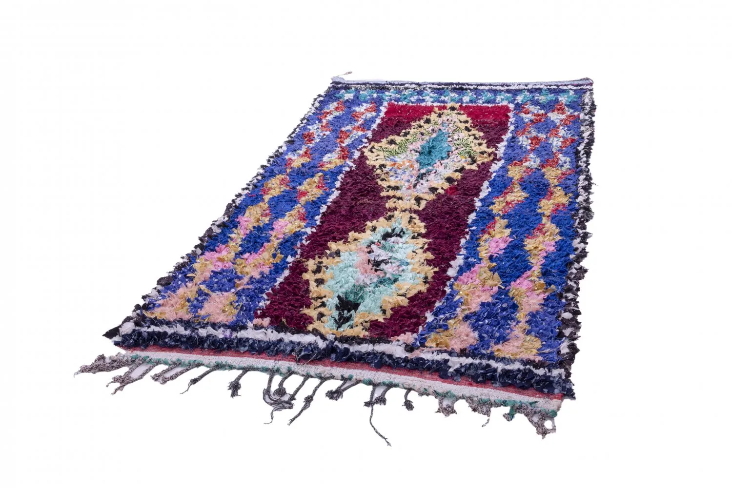 Marokkansk Boucherouite-teppe 245 x 135 cm