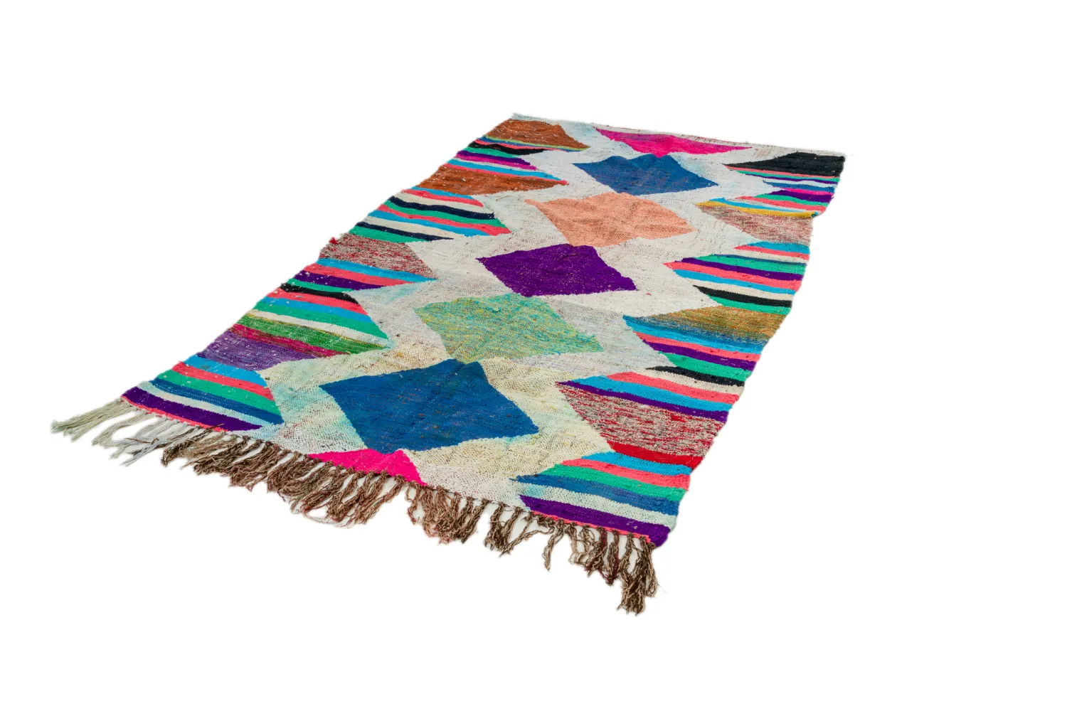 Marokkansk Boucherouite-teppe 130 x 230 cm