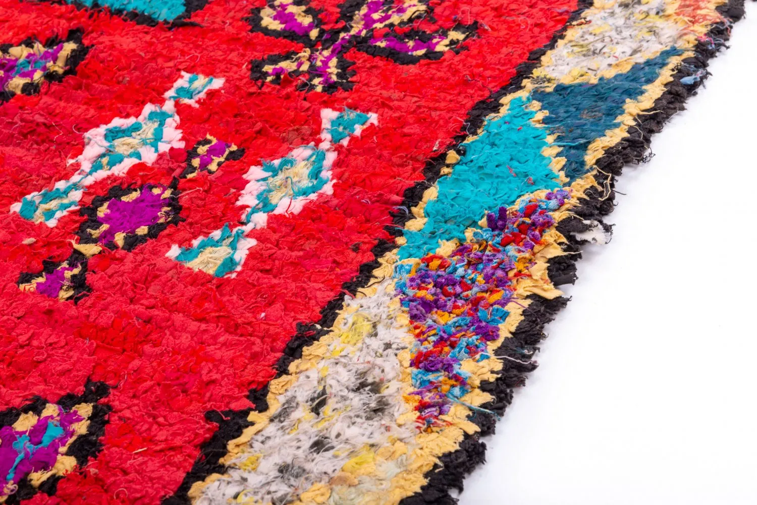 Marokkansk Boucherouite-teppe 245 x 95 cm