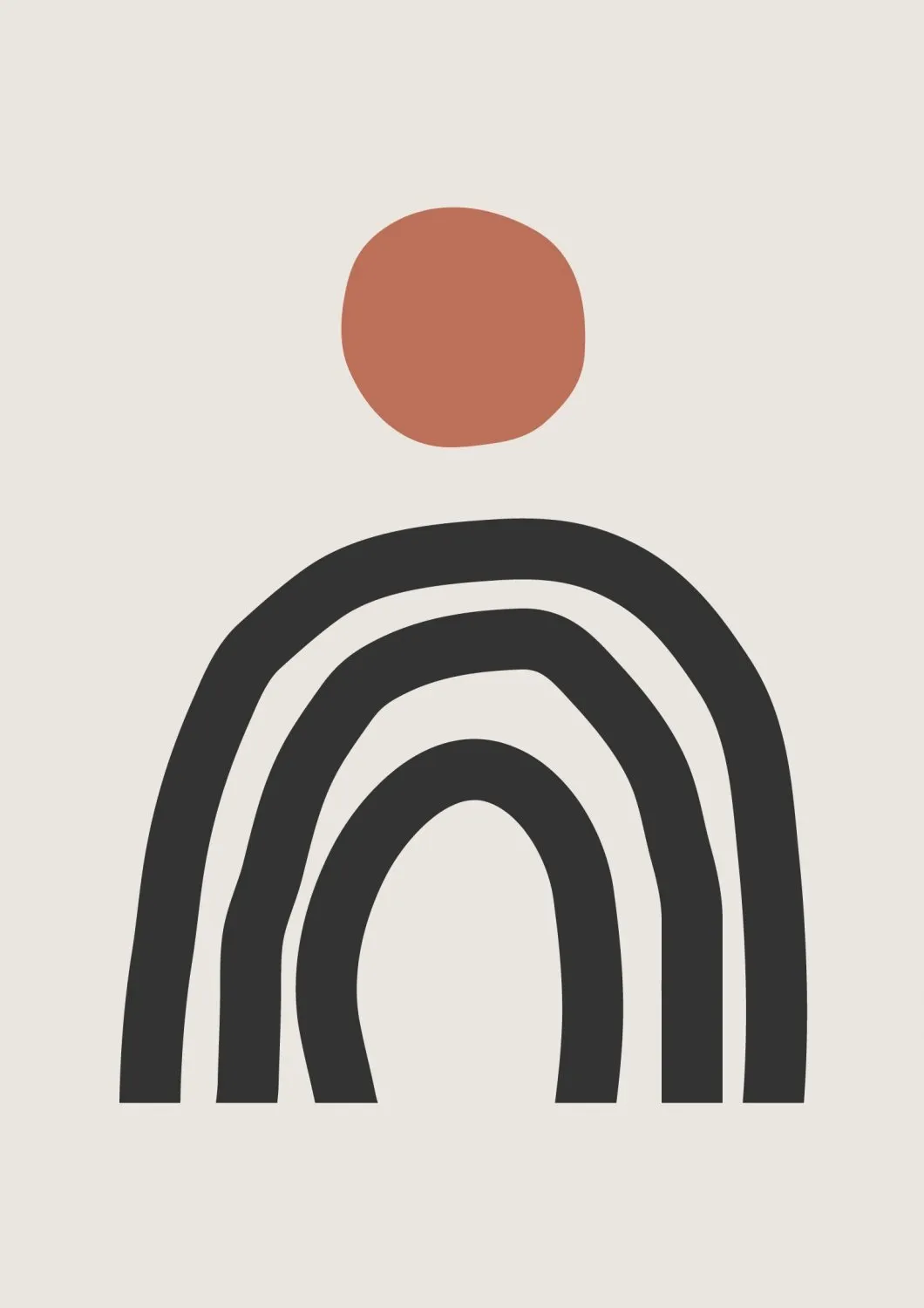 Wilton-teppe - Rochelle (beige/svart/oransje)