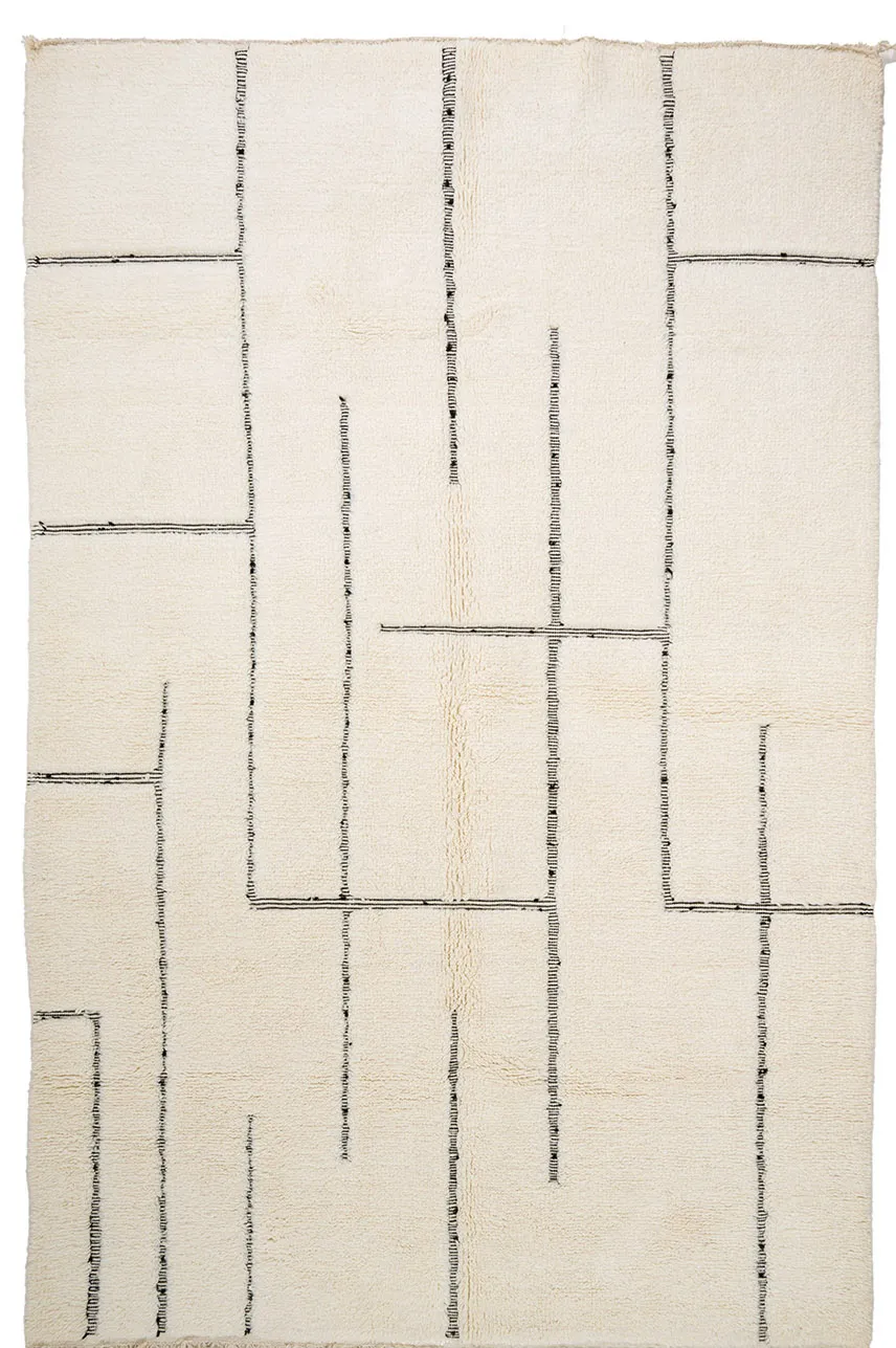 Kelim-teppe Marokkansk Beni Ourain 200 x 315 cm
