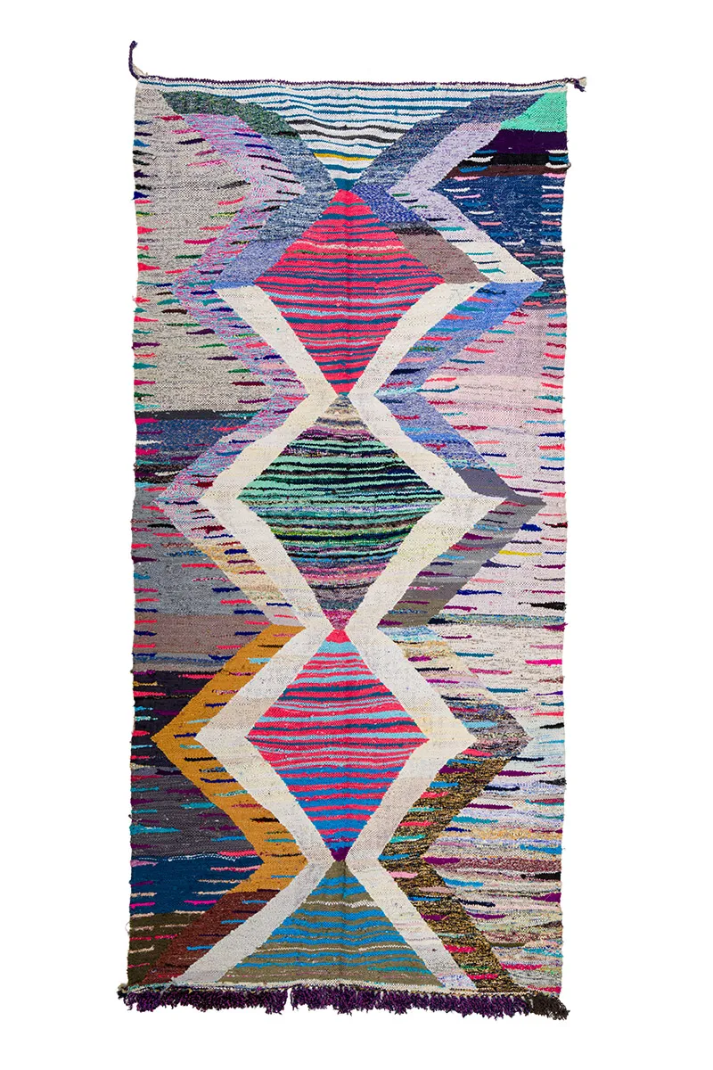 Marokkansk Boucherouite-teppe 145 x 310 cm