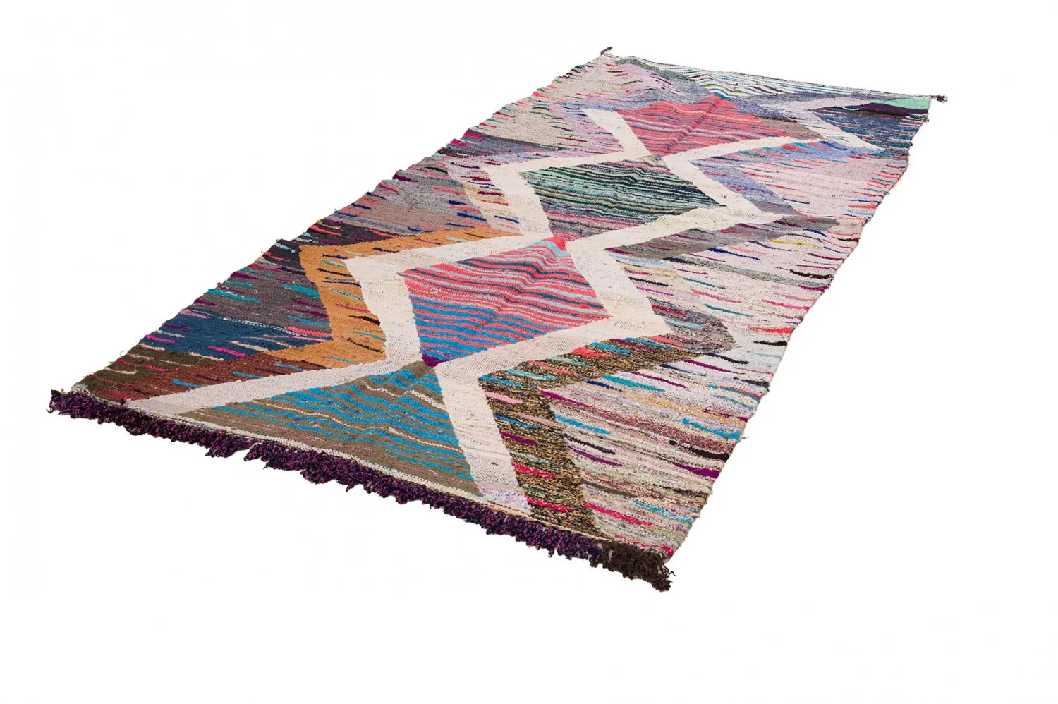 Marokkansk Boucherouite-teppe 145 x 310 cm