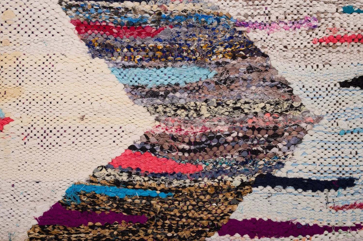 Marokkansk Boucherouite-teppe 145 x 310 cm