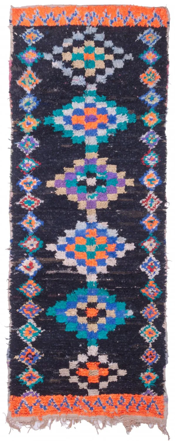 Marokkansk Boucherouite-teppe 330 x 115 cm