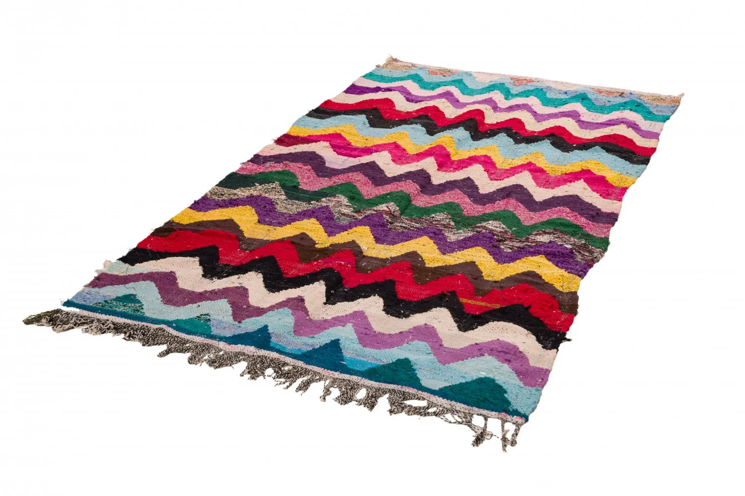 Marokkansk Boucherouite-teppe 125 x 235 cm