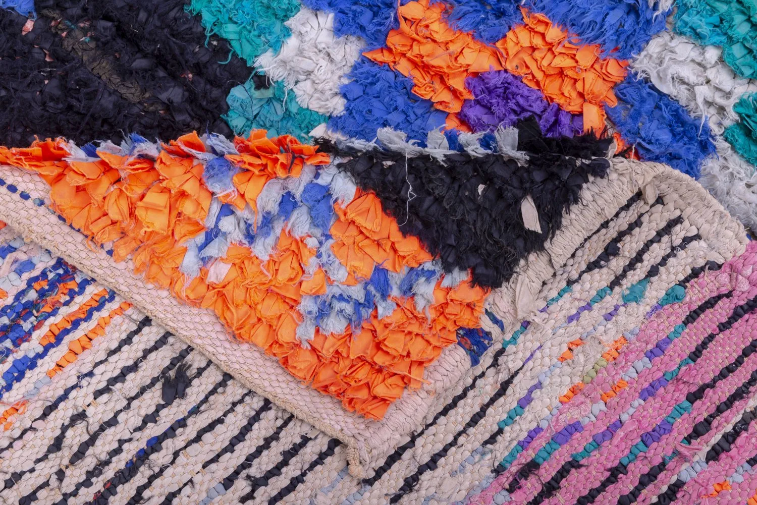 Marokkansk Boucherouite-teppe 330 x 115 cm