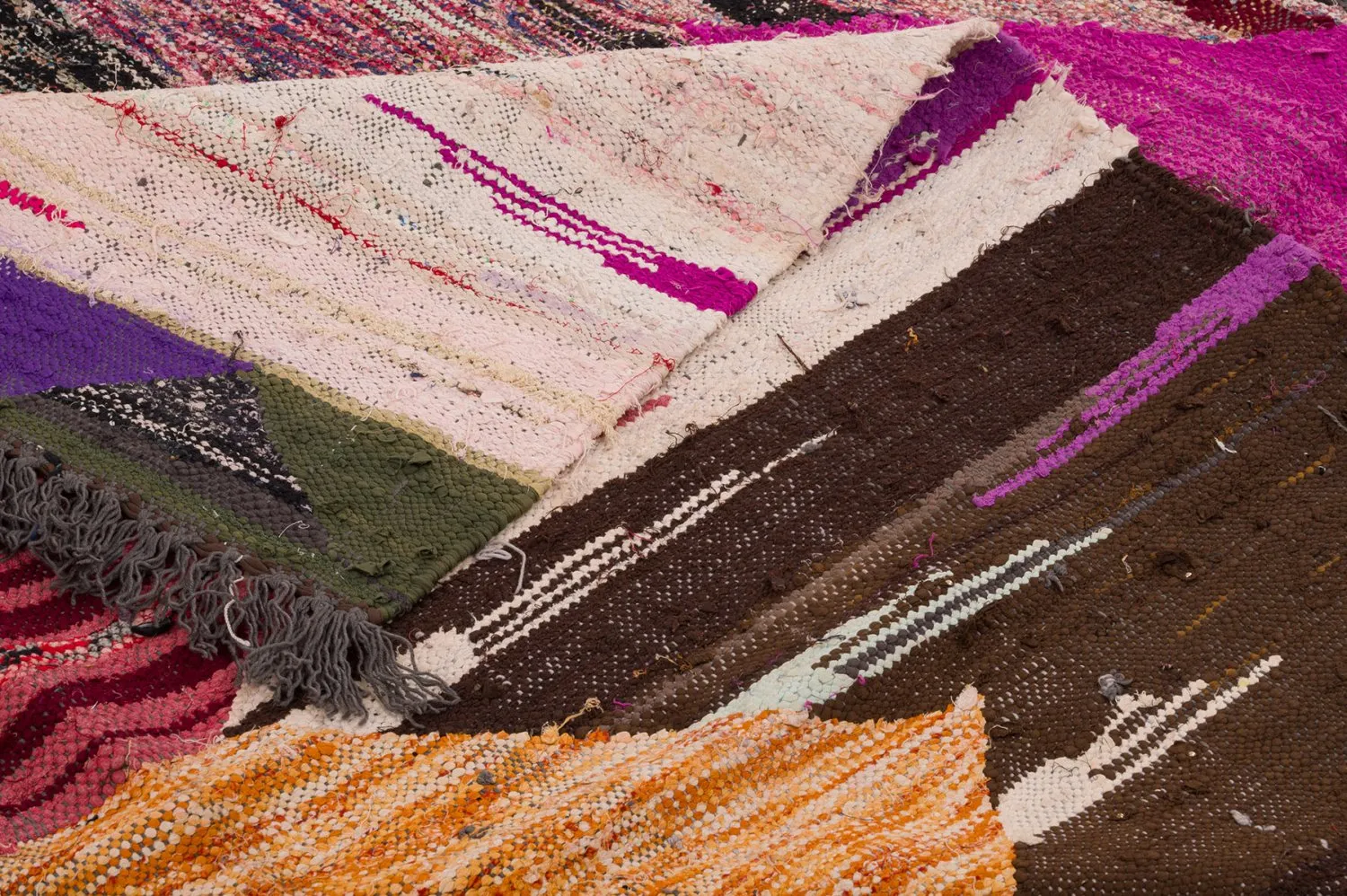 Marokkansk Boucherouite-teppe 130 x 275 cm