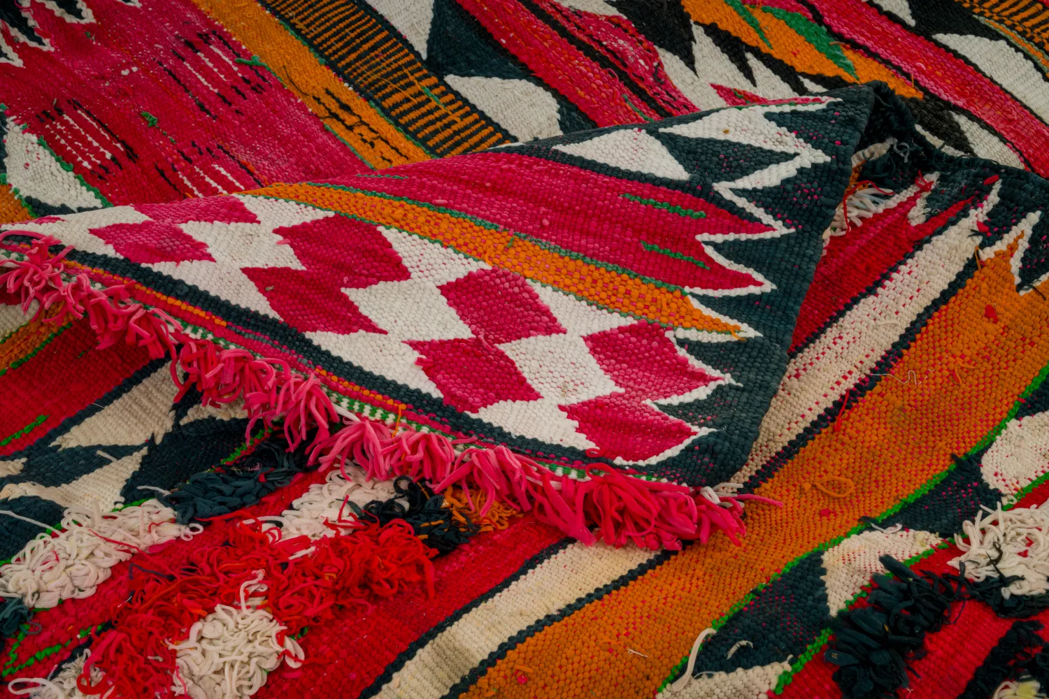 Marokkansk Boucherouite-teppe 150 x 365 cm