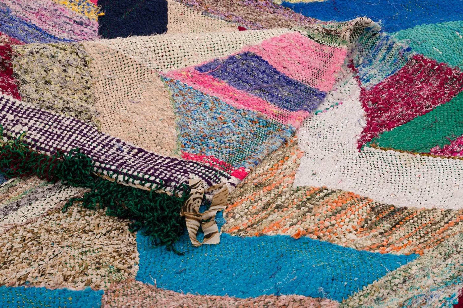 Marokkansk Boucherouite-teppe 130 x 275 cm